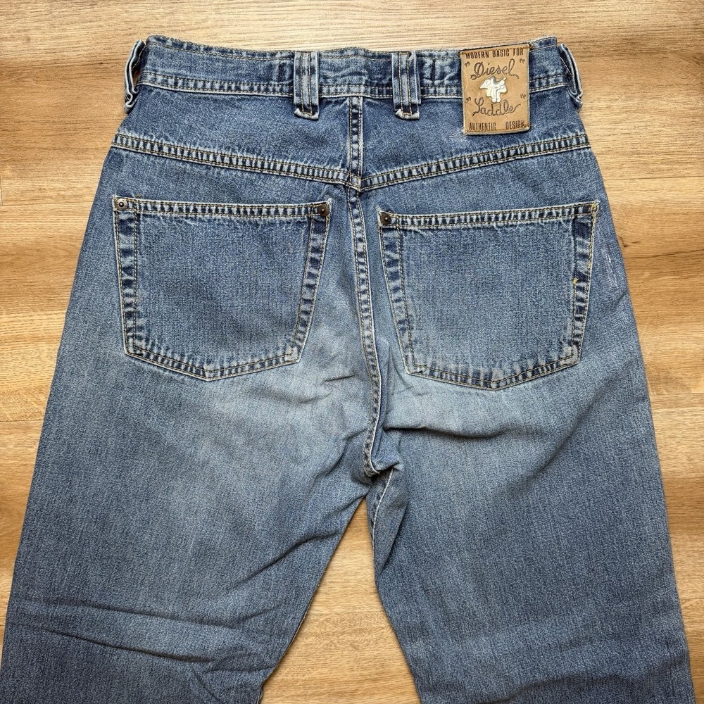 Vintage Diesel Saddle Jeans Men 27x28 Blue Loose Tapered Medium Wash Y2K (Tag29) - Picture 4 of 15